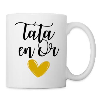 Tata en Or idée cadeau pour tante - Mug blanc - blanc - Droite