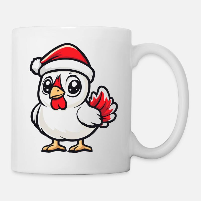 Hahn Weihnachten - Tasse - Weiß