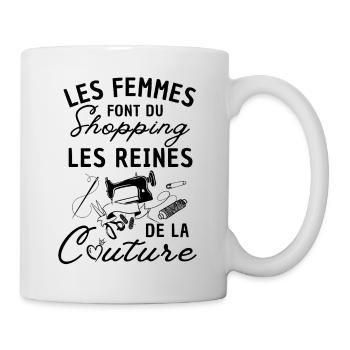 Les femmes font shopping les Reines de la couture - Mug blanc - blanc - Droite