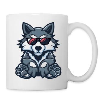 Wolf Comic Cool - Tasse - Weiß - Rechts