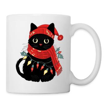 Katze und winter - Tasse - Weiß - Rechts