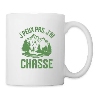 Chasse chasseur cerf bois - Mug blanc - blanc - Droite