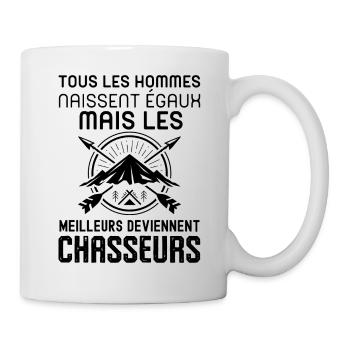 Les meilleurs hommes deviennent chasseurs - Mug blanc - blanc - Droite