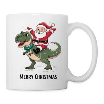 Dinosaur T-Rex Christmas Santa Claus - Mug - white - Right