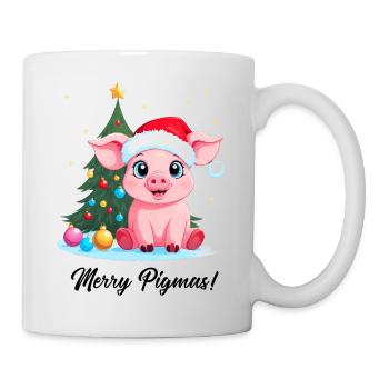 Cochon Joyeux Pigmas Noël Cochons fermiers - Mug blanc - blanc - Droite
