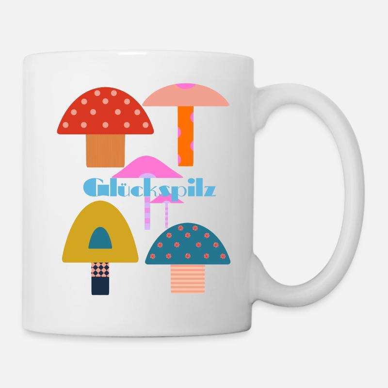 Bunte Glückspilze - Tasse - Weiß
