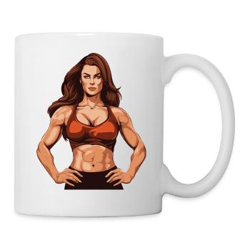 Femme Muscles Fille Fitness - Mug blanc - blanc - Droite