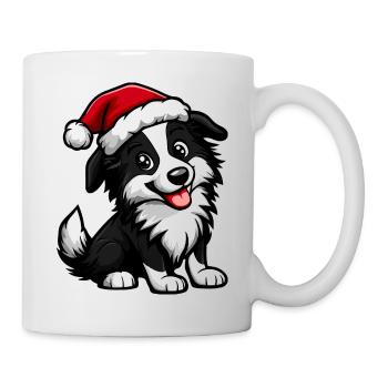 Border Collie Chien Noël - Mug blanc - blanc - Droite