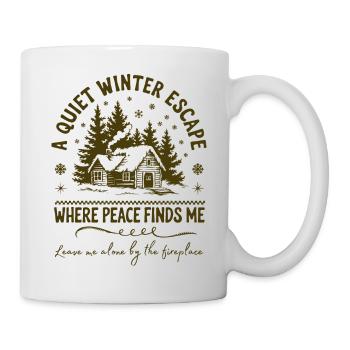 Une évasion hivernale tranquille, laissez-moi près de la cheminée - Mug blanc - blanc - Droite