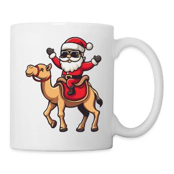 Dessin animé du Père Noël à chameau - Mug blanc - blanc - Droite
