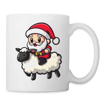 Schaf Weihnachtsmann Cartoon - Tasse - Weiß - Rechts