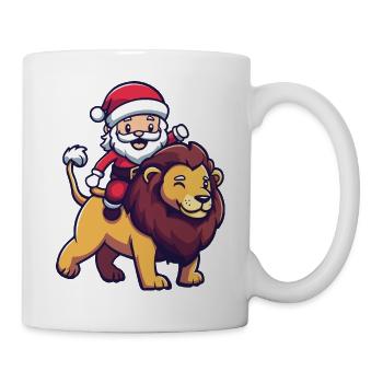 Lion Père Noël dessin animé - Mug blanc - blanc - Droite