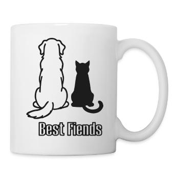 Chien et chat - Conception « Best Fiends » - Mug blanc - blanc - Droite