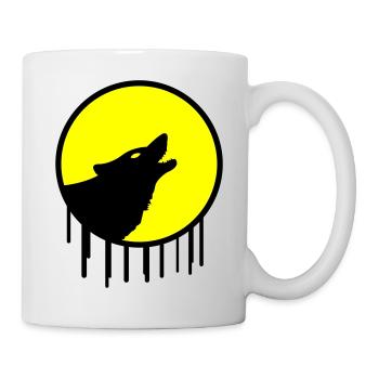 wolf vollmond - Tasse - Weiß - Rechts