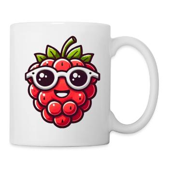 Himbeere Comic - Tasse - Weiß - Rechts