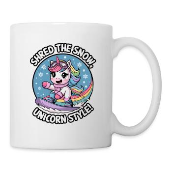 Shredde den Schnee im Unicorn-Stil! - Tasse - Weiß - Rechts