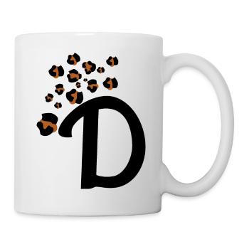 Buchstabe d Leopardenmuster - Tasse - Weiß - Rechts