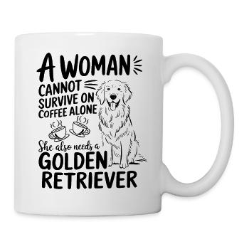 Woman Cannot Survive She Needs A Golden Retriever - Mug - white - Right
