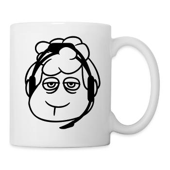 Schaf Gamer Headset Call Center Nerd Traurig Spiel - Tasse - Weiß - Rechts