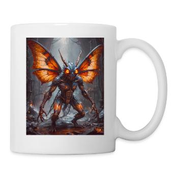 Mutant Monster halb Mensch halb Insekt Horror Motte - Tasse - Weiß - Rechts