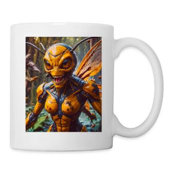 Mutant Monster halb Mensch halb Insekt Dark Horror - Tasse - Weiß - Rechts