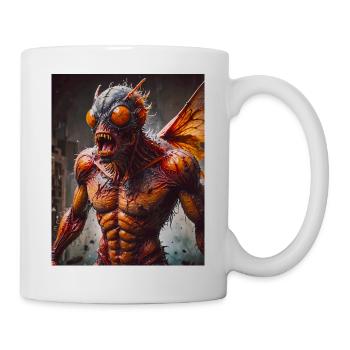 Mutant Monster halb Mensch halb Insekt Dark Horror - Tasse - Weiß - Rechts