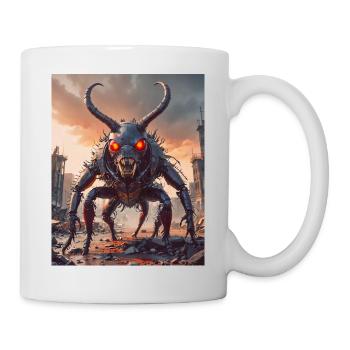 Mutant Monster halb Mensch halb Insekt Dark Horror - Tasse - Weiß - Rechts