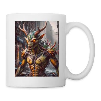 Mutant Monster halb Mensch halb Insekt Dark Horror - Tasse - Weiß - Rechts