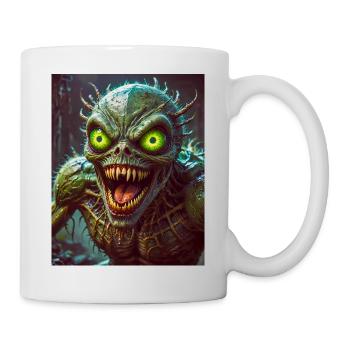 Mutant Monster halb Mensch halb Insekt Dark Horror - Tasse - Weiß - Rechts