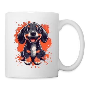 Teckel chiot chien drôle chiens - Mug blanc - blanc - Droite