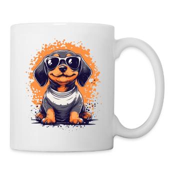 Teckel chiot chien drôle chiens - Mug blanc - blanc - Droite