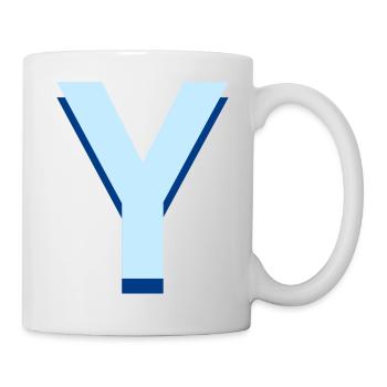Pop und moderner blauer Buchstabe y - Tasse - Weiß - Rechts