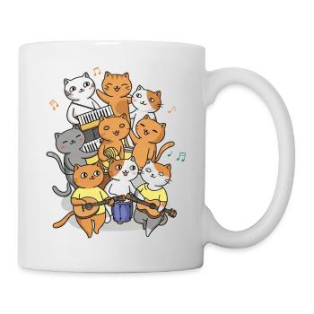Des chats heureux qui font du bruit - Mug blanc - blanc - Droite