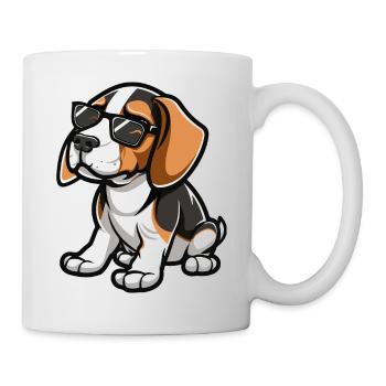 Beagle Hund - Tasse - Weiß - Rechts