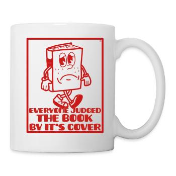 Ne jugez pas un livre à sa couverture Mascotte - Mug blanc - blanc - Droite