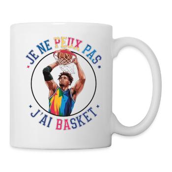 je ne peux pas j ai basket - Mug blanc - blanc - Droite