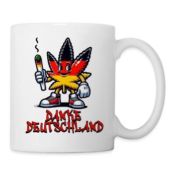 Cannabis Blatt Legalisierung Deutschland Flagge - Tasse - Weiß - Rechts