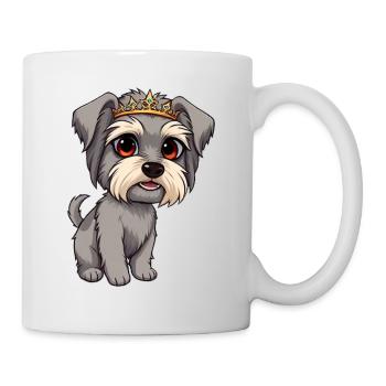 Tibetan Terrier - Gray Dog with Crown Cartoon - Mug - white - Right
