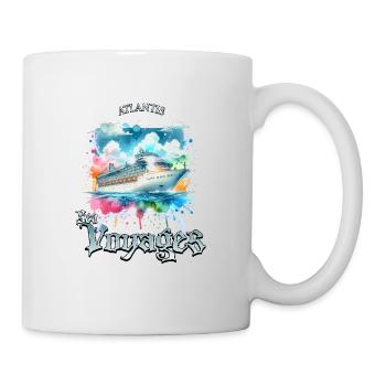 Atlantis Sea Voyages – Kreuzfahrt-Aquarell Design - Tasse - Weiß - Rechts