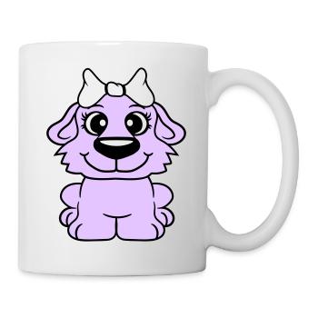 Hund Mädchen Hübsch Schleife Weiblich Frau Girl - Tasse - Weiß - Rechts