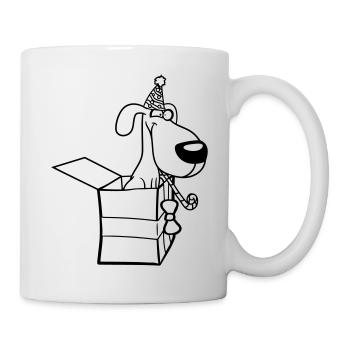 Chien Anniversaire Cadeau Fête Chapeau Célébrer Crapaud - Mug blanc - blanc - Droite