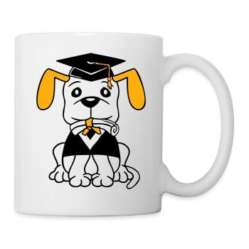 Hund Schulabschluss Zeugnis Gymnasium College Abi - Tasse - Weiß - Rechts