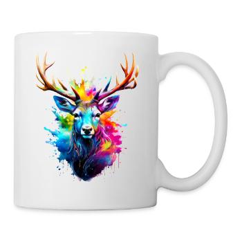 Cerf peint - Mug blanc - blanc - Droite
