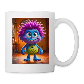 Happy Halloween, süß, Monster, wilde Haare, gruselig, lustig - Tasse - Weiß - Rechts