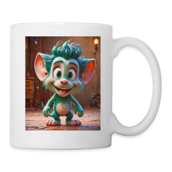 Happy Halloween cute monster wild hair scary funny - Mug - white - Right