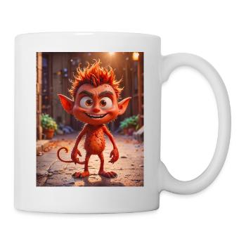 Happy Halloween, süß, Monster, wilde Haare, gruselig, lustig - Tasse - Weiß - Rechts