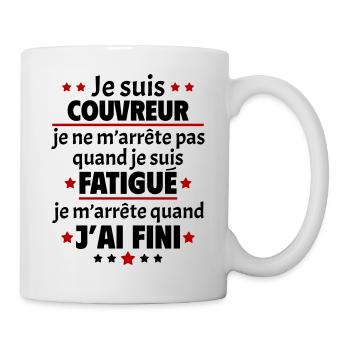 Je suis couvreur, fête des pères, idée cadeau - Mug blanc - blanc - Droite