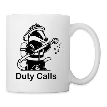 Blaireau pompier - Design « Duty Calls » - Mug blanc - blanc - Droite