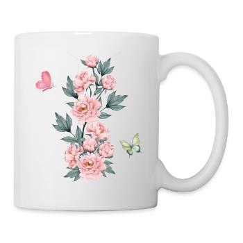Letter i pink flowers - Mug - white - Right