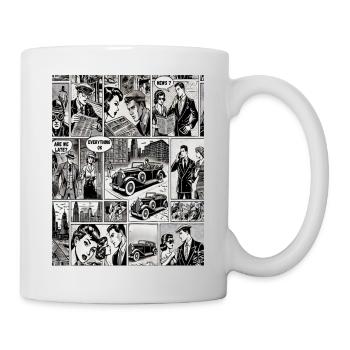 Retro Comic Newspaper Clipping– Vintage Newspaper - Mug - white - Right